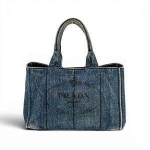 PRADA Milano Denim Canapa Handbag